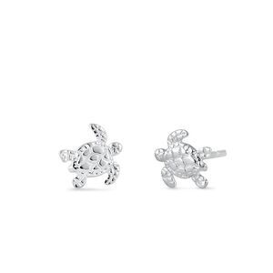 Sterling Silver Turtle Stud Casual Earrings New